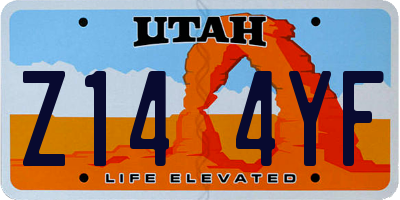 UT license plate Z144YF