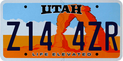 UT license plate Z144ZR
