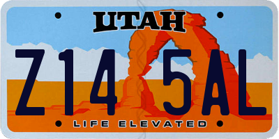 UT license plate Z145AL