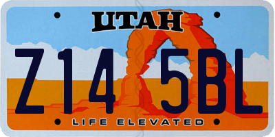 UT license plate Z145BL