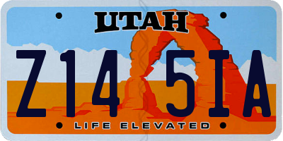 UT license plate Z145IA