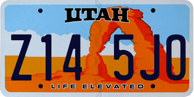 UT license plate Z145JO