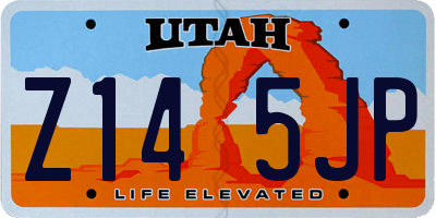 UT license plate Z145JP