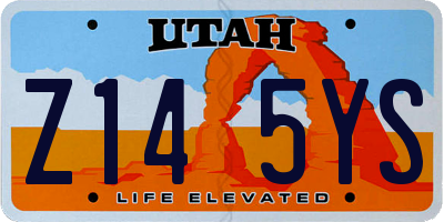 UT license plate Z145YS