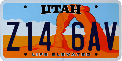 UT license plate Z146AV