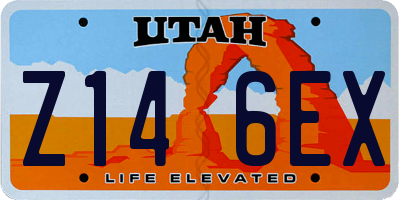 UT license plate Z146EX