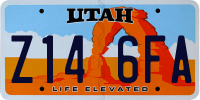 UT license plate Z146FA
