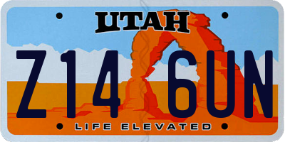 UT license plate Z146UN