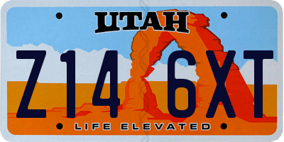 UT license plate Z146XT