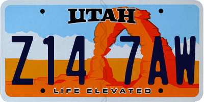 UT license plate Z147AW