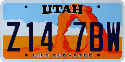 UT license plate Z147BW