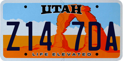 UT license plate Z147DA