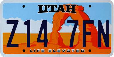 UT license plate Z147FN