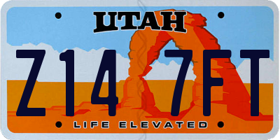 UT license plate Z147FT