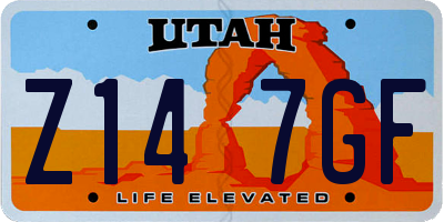 UT license plate Z147GF