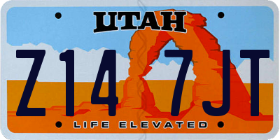 UT license plate Z147JT
