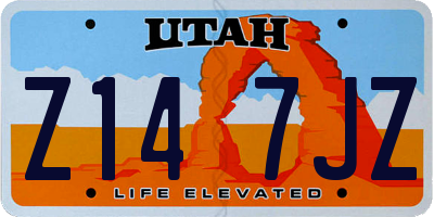 UT license plate Z147JZ