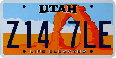 UT license plate Z147LE