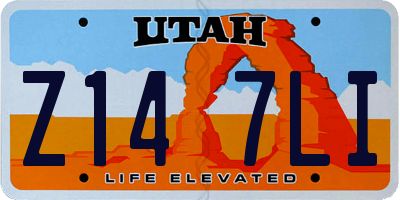 UT license plate Z147LI