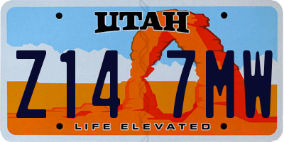 UT license plate Z147MW