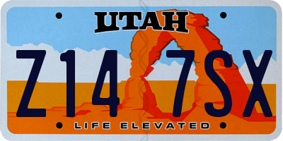 UT license plate Z147SX