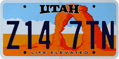 UT license plate Z147TN