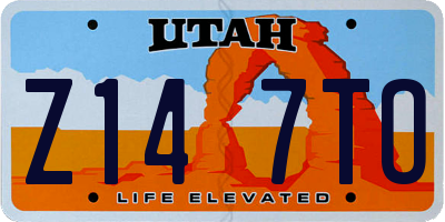 UT license plate Z147TO