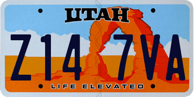 UT license plate Z147VA