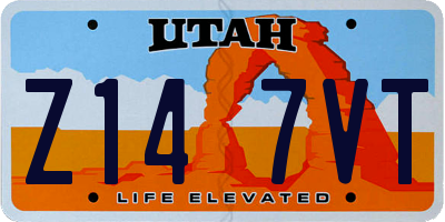 UT license plate Z147VT