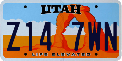 UT license plate Z147WN