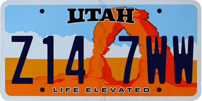 UT license plate Z147WW