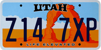 UT license plate Z147XP