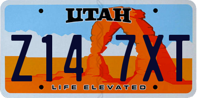 UT license plate Z147XT