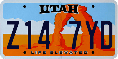 UT license plate Z147YD