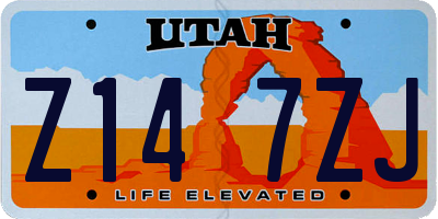 UT license plate Z147ZJ