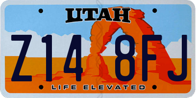 UT license plate Z148FJ