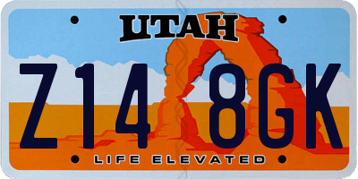 UT license plate Z148GK