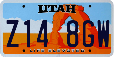 UT license plate Z148GW