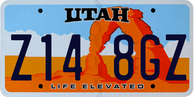 UT license plate Z148GZ