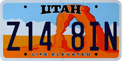 UT license plate Z148IN