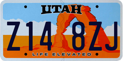 UT license plate Z148ZJ
