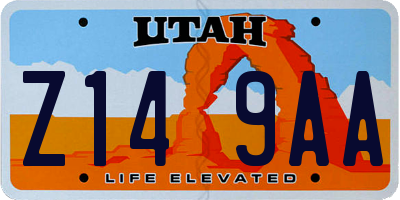 UT license plate Z149AA