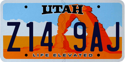 UT license plate Z149AJ