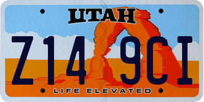 UT license plate Z149CI