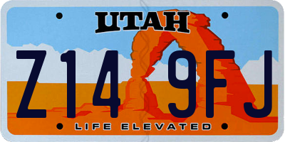 UT license plate Z149FJ