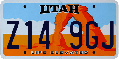 UT license plate Z149GJ