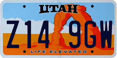 UT license plate Z149GW