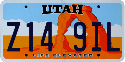 UT license plate Z149IL