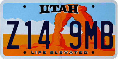 UT license plate Z149MB