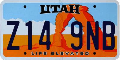 UT license plate Z149NB